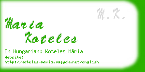 maria koteles business card