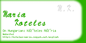 maria koteles business card